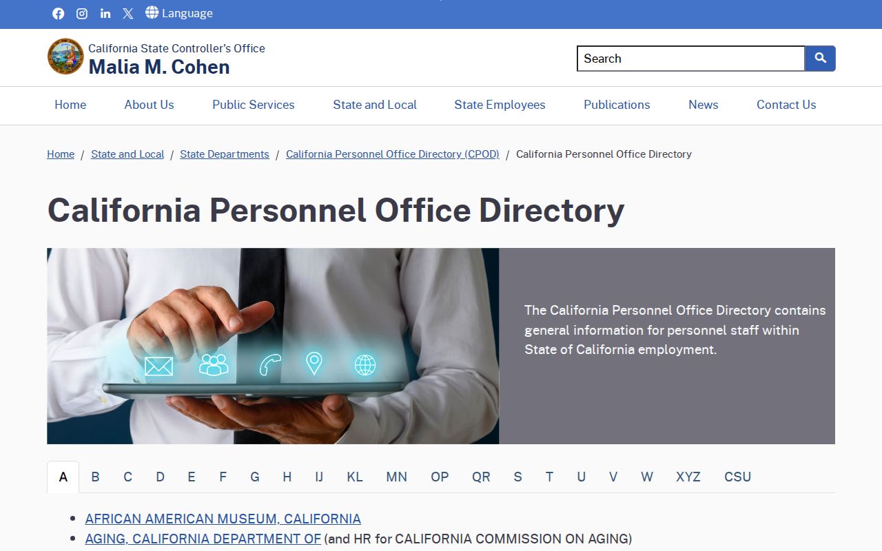 Colton people directories California Personnel Office Directory